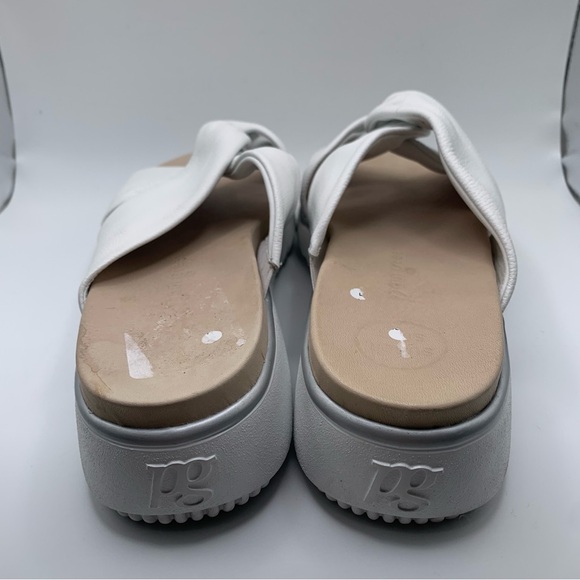 Paul Green Women Tiki Slide Sandal white leather platform size UK 7.5 US 10 1299 - Picture 4 of 8